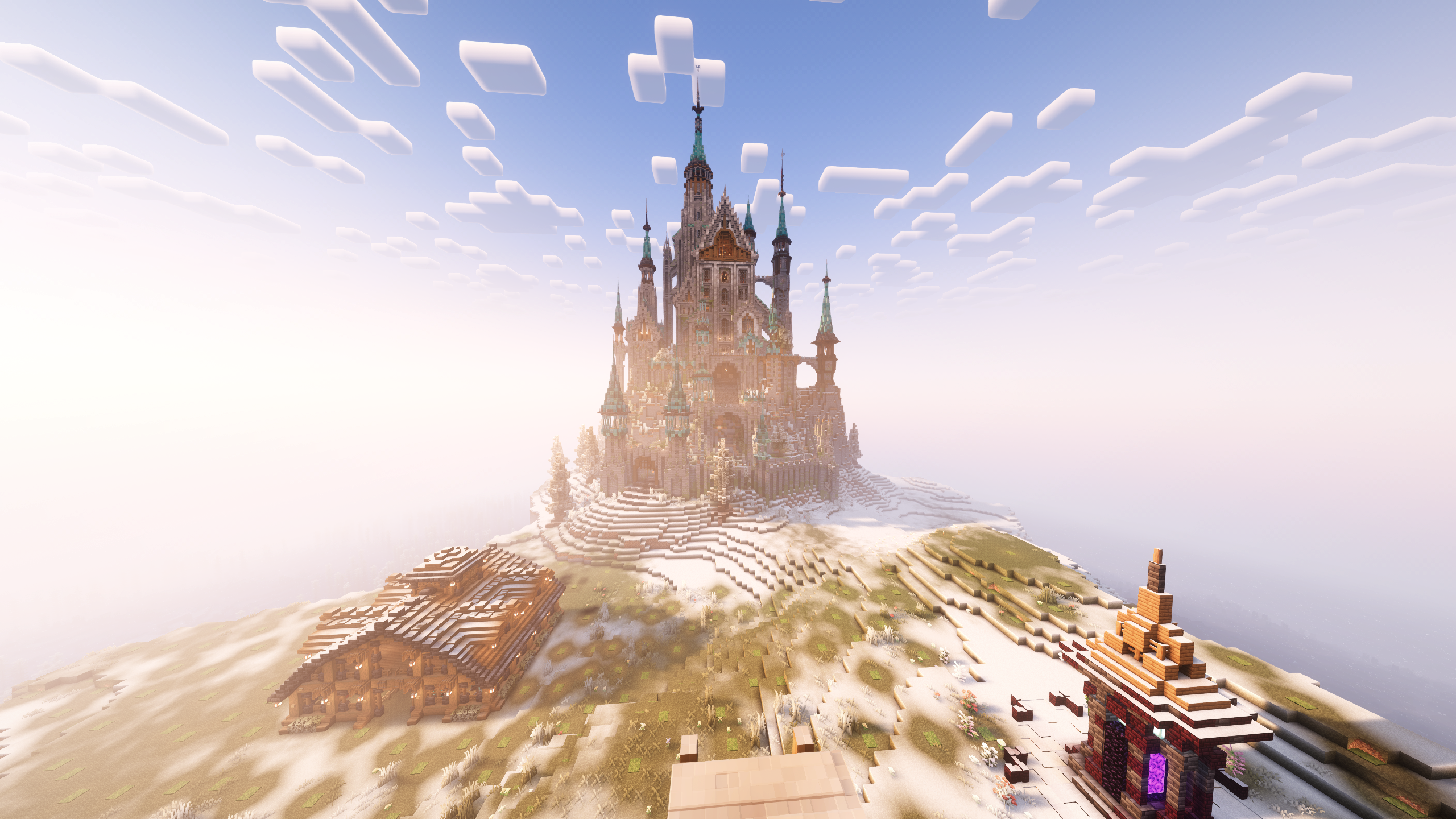 A castle built in a private server, fully in survival